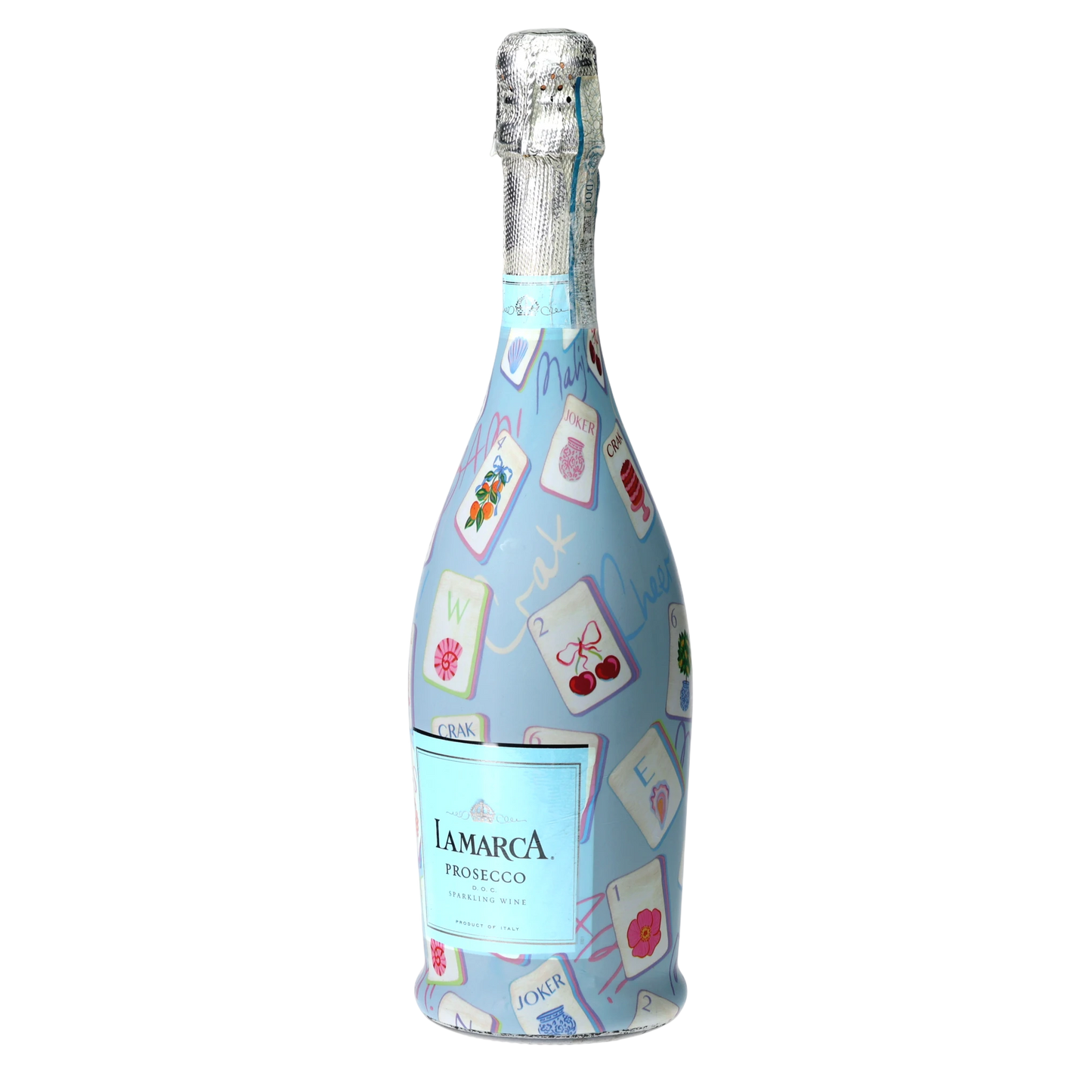 Pastel Blue Mahjong Prosecco Bottle Wrap