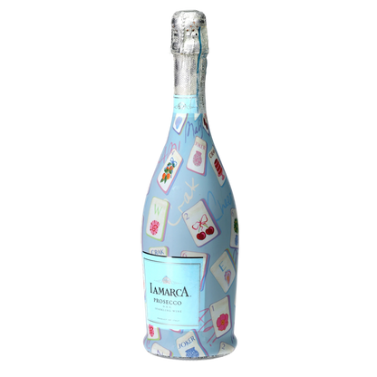 Pastel Blue Mahjong Prosecco Bottle Wrap