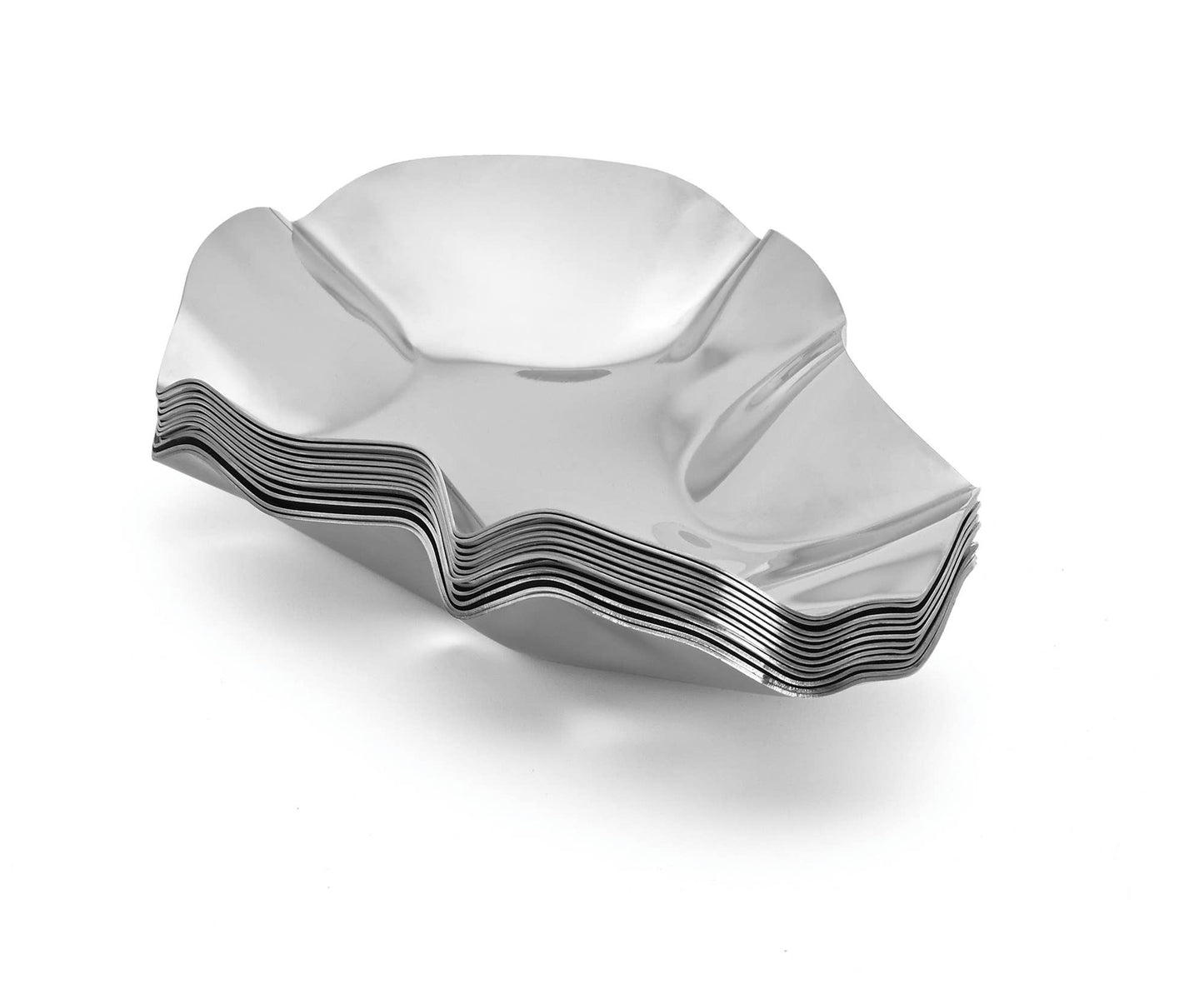 Outset Stainless Steel Oyster Shell, 12 Pieces, 4.75"x 3"