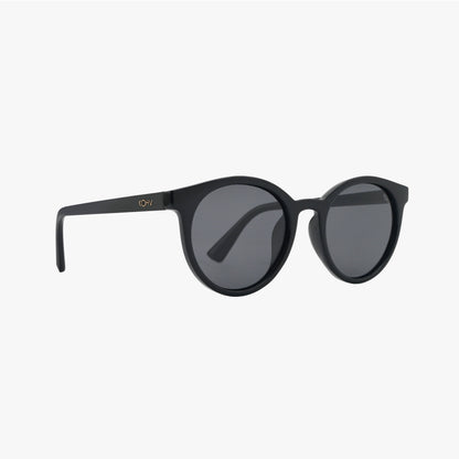 HERON MIDNIGHT BLACK Polarized Round Fashion Sunglasses