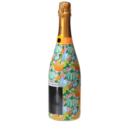 Orange & Blue Pumpkins Champagne Bottle Wrap