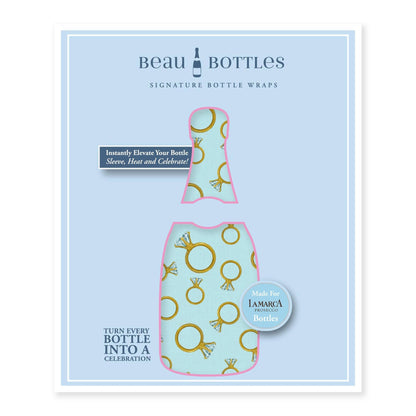Blue Engagement Ring Prosecco Bottle Wrap