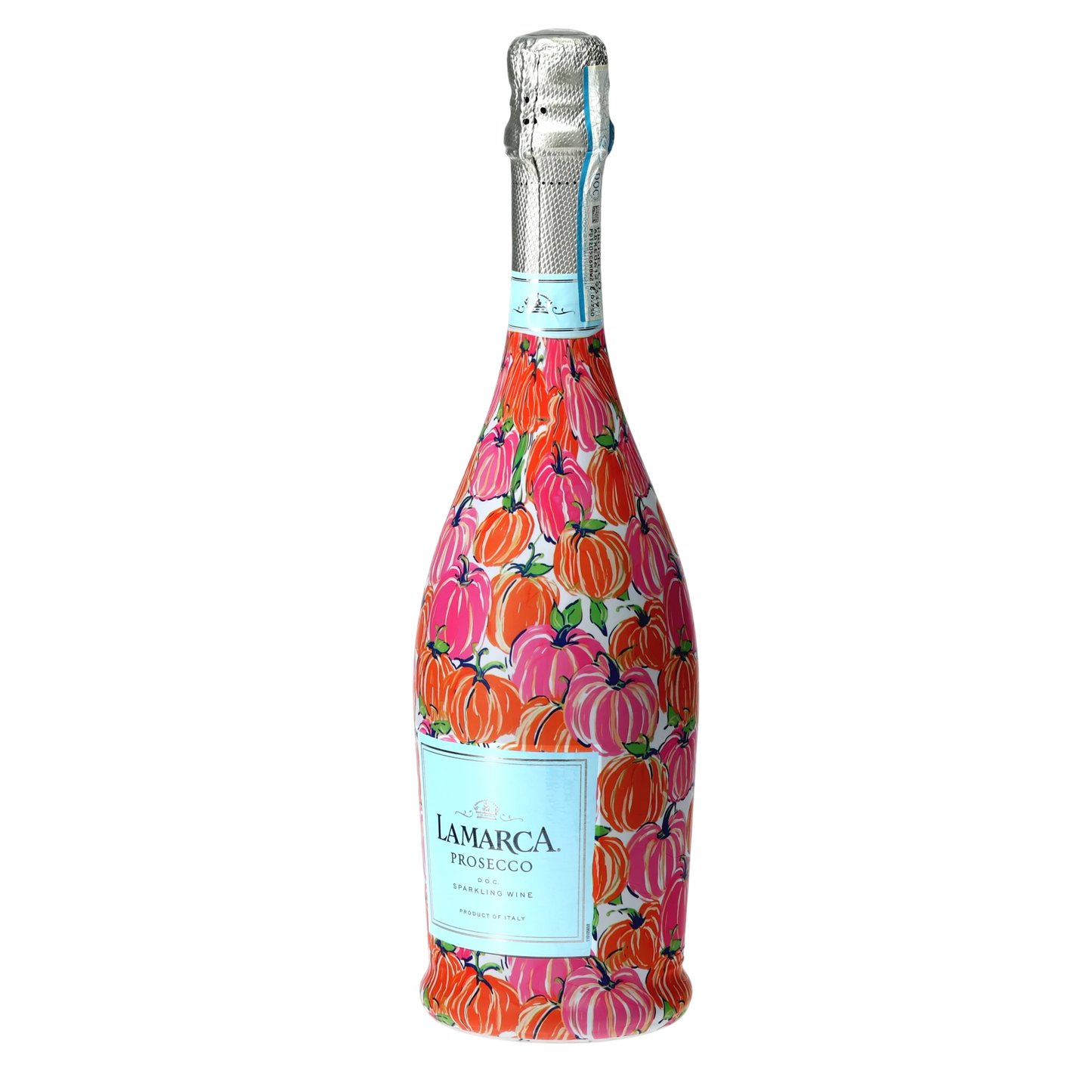 Pink & Orange Pumpkins Prosecco Bottle Wrap