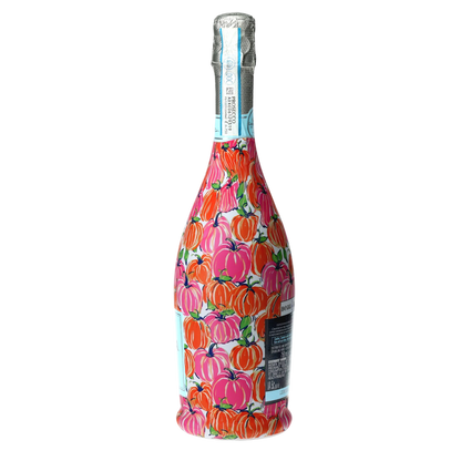 Pink & Orange Pumpkins Prosecco Bottle Wrap