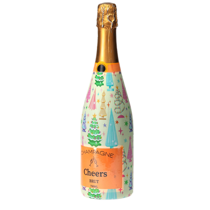 Timeless Christmas Trees Champagne Bottle Wrap