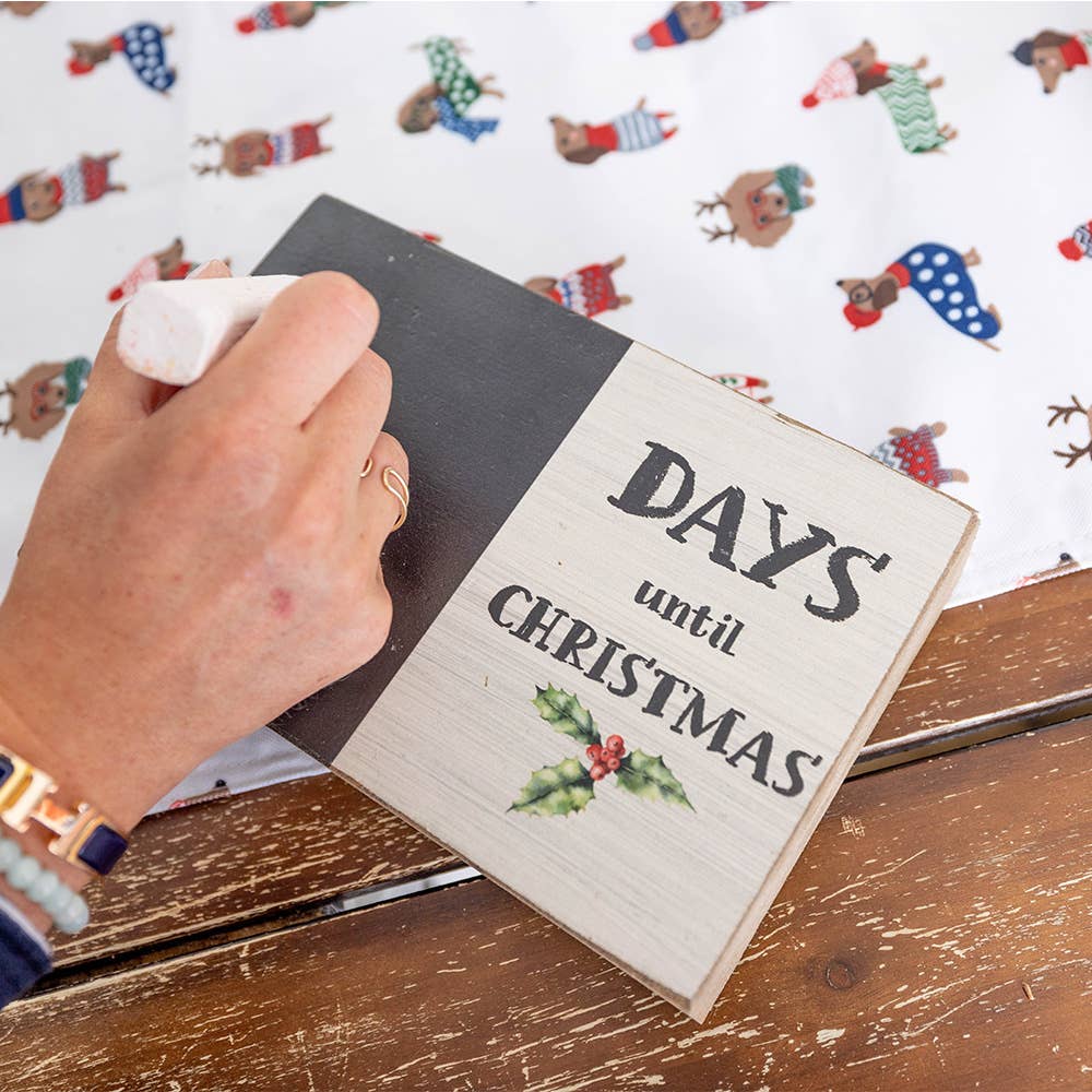 Days Until Christmas Decorative Wooden Block