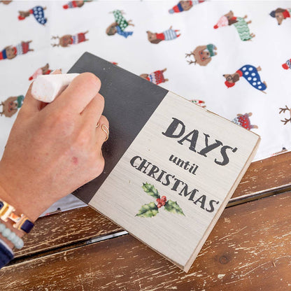 Days Until Christmas Decorative Wooden Block