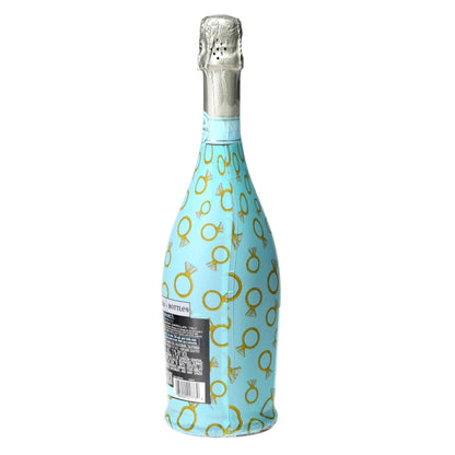 Blue Engagement Ring Prosecco Bottle Wrap