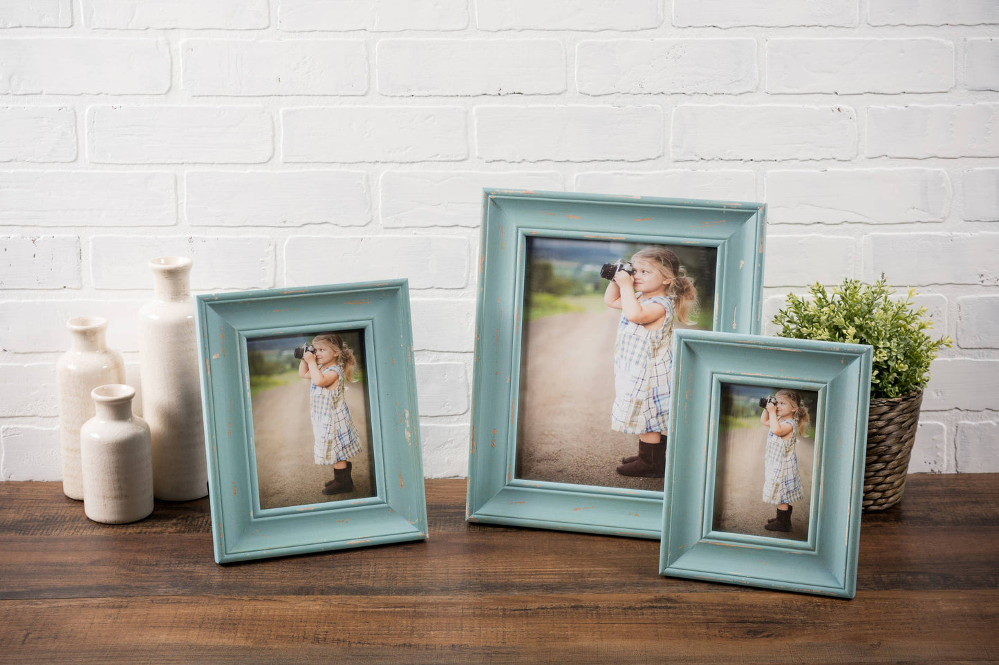 4 x 6 Distressed Blue Farmhouse Picture Frame