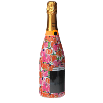 Pink & Orange Pumpkins Champagne Bottle Wrap
