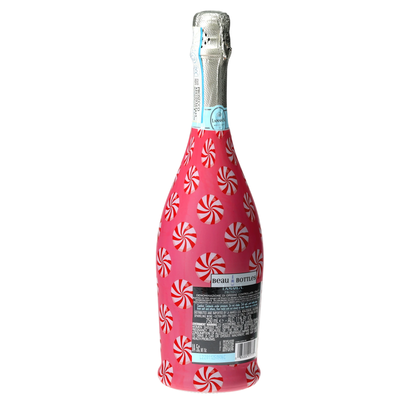 Peppermint Parade Prosecco Bottle Wrap