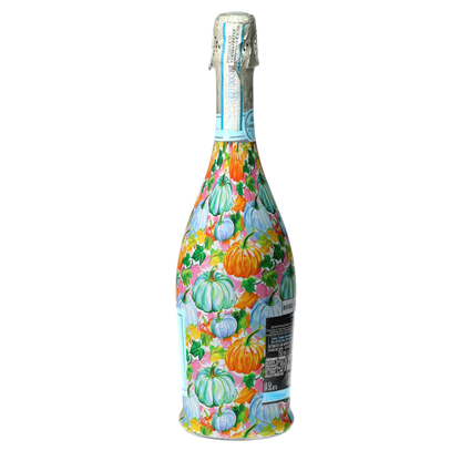 Orange & Blue Pumpkins Prosecco Bottle Wrap