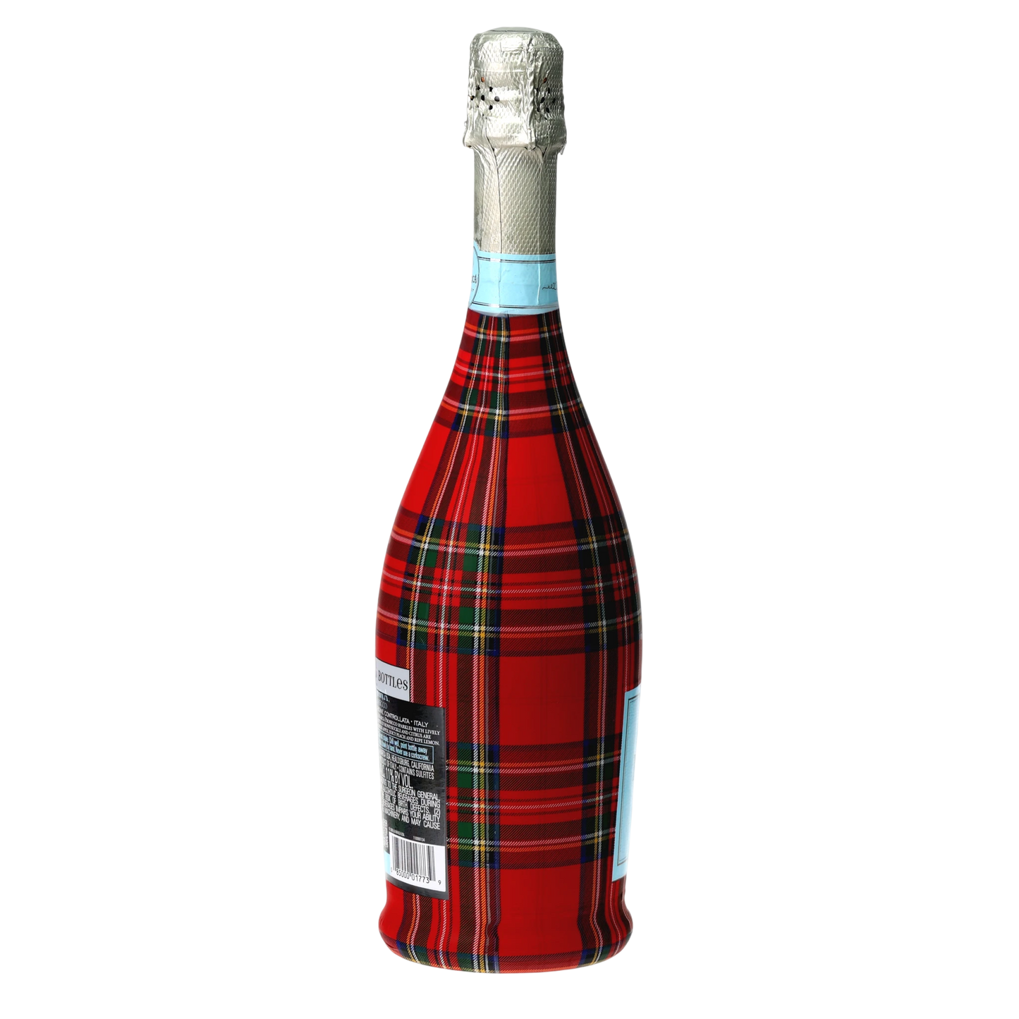 Red & Green Christmas Tartan Prosecco Bottle Wrap