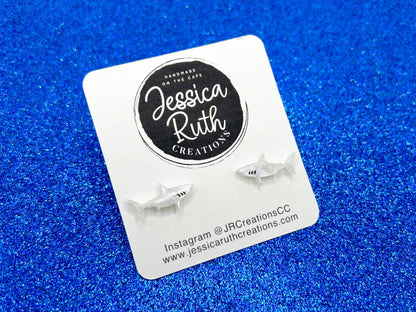 Cute Beachy Shark Stud Earrings - Multiple Color Options