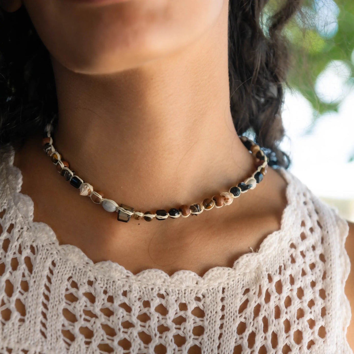 Nixie Beaded Seed Choker Necklace, by Pineapple Island