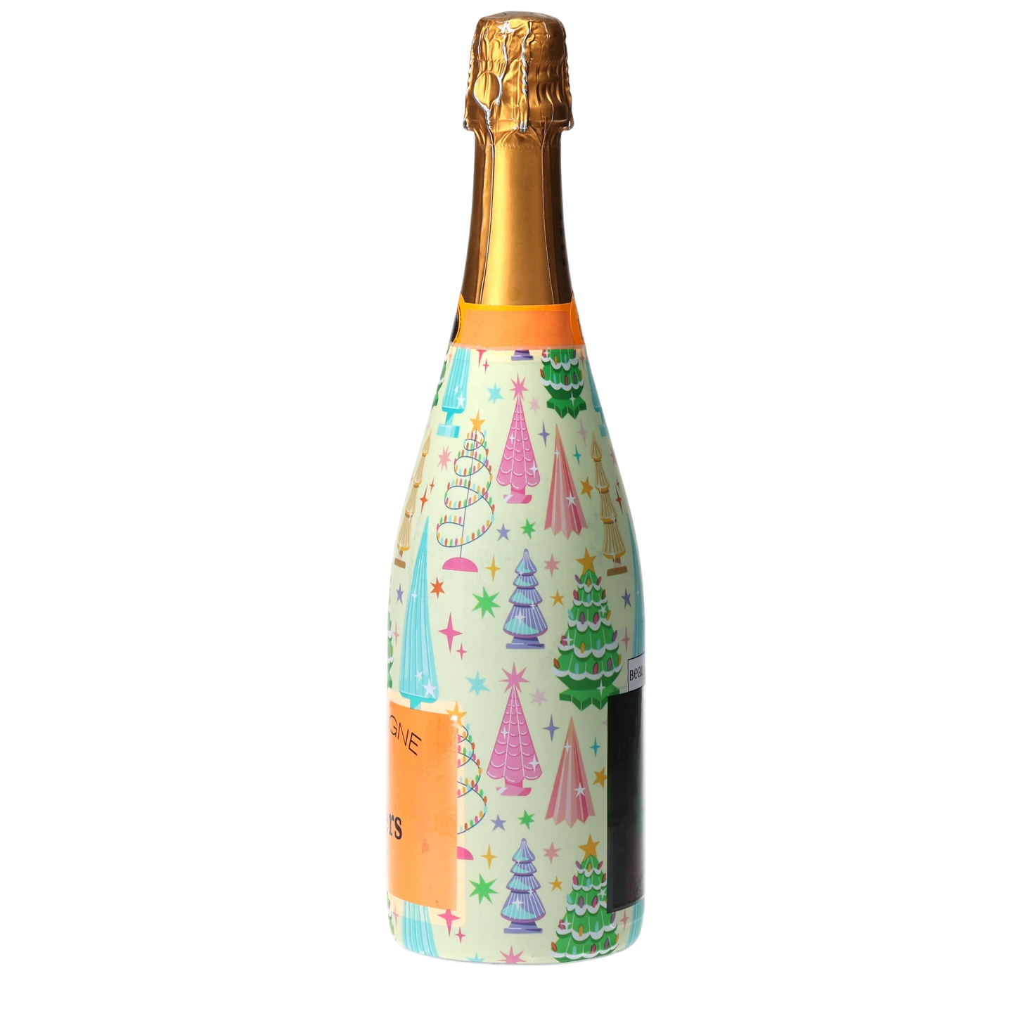 Timeless Christmas Trees Champagne Bottle Wrap