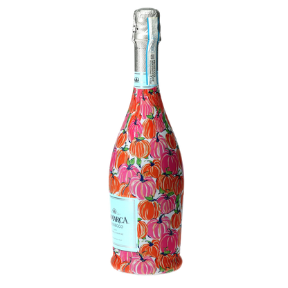 Pink & Orange Pumpkins Prosecco Bottle Wrap