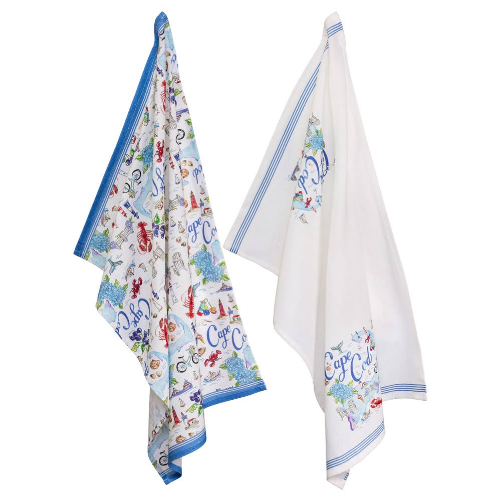 MA Cape Cod State Collection 28" Cotton Tea Towels Set Of 2