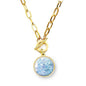 Necklace - Paper Clip Style - Summery Hydrangeas