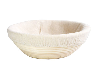 10"  Round Bread  Proofing Basket Rattan bowl w/cloth Liner