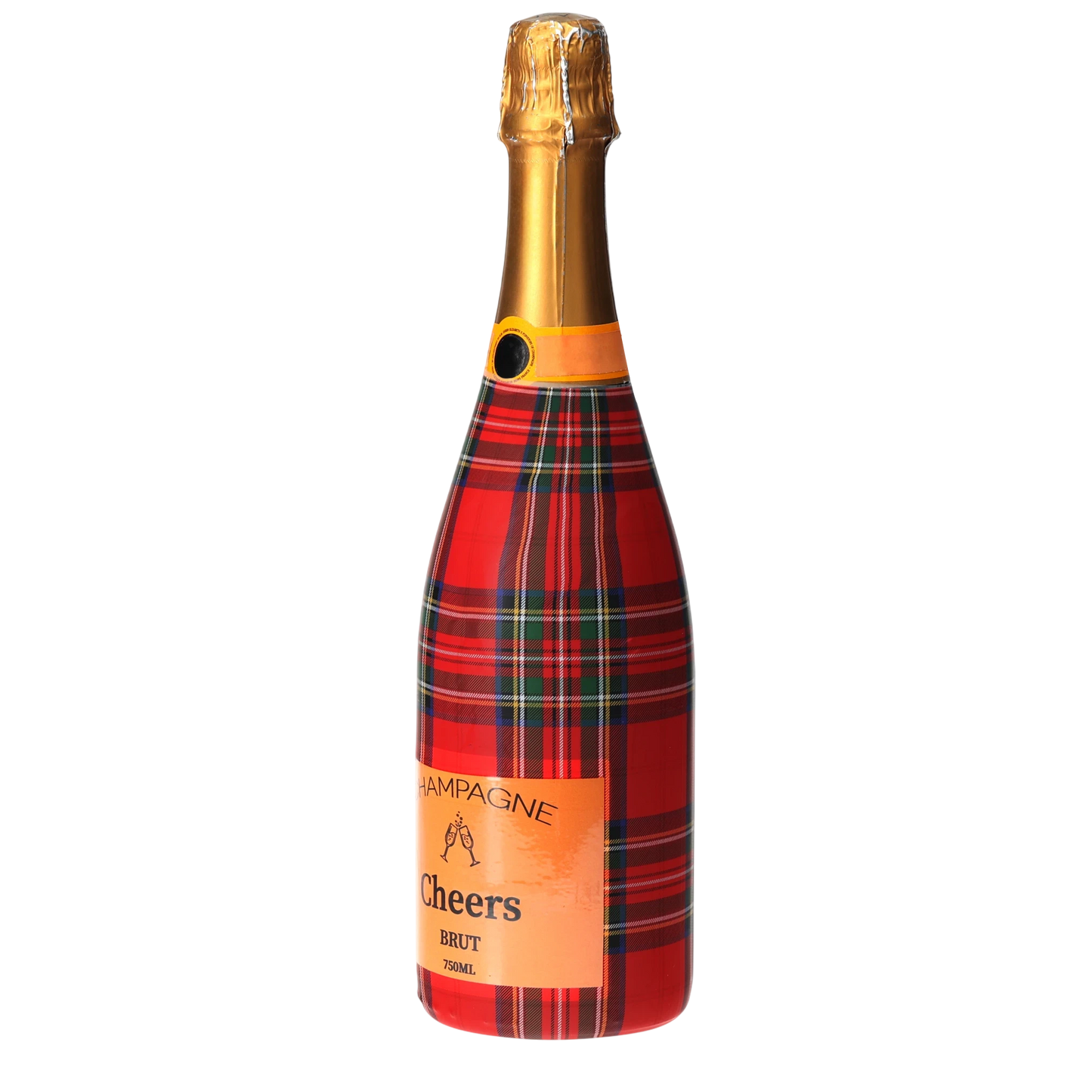 Red & Green Christmas Tartan Champagne Bottle Wrap