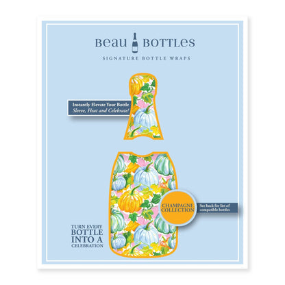 Orange & Blue Pumpkins Champagne Bottle Wrap