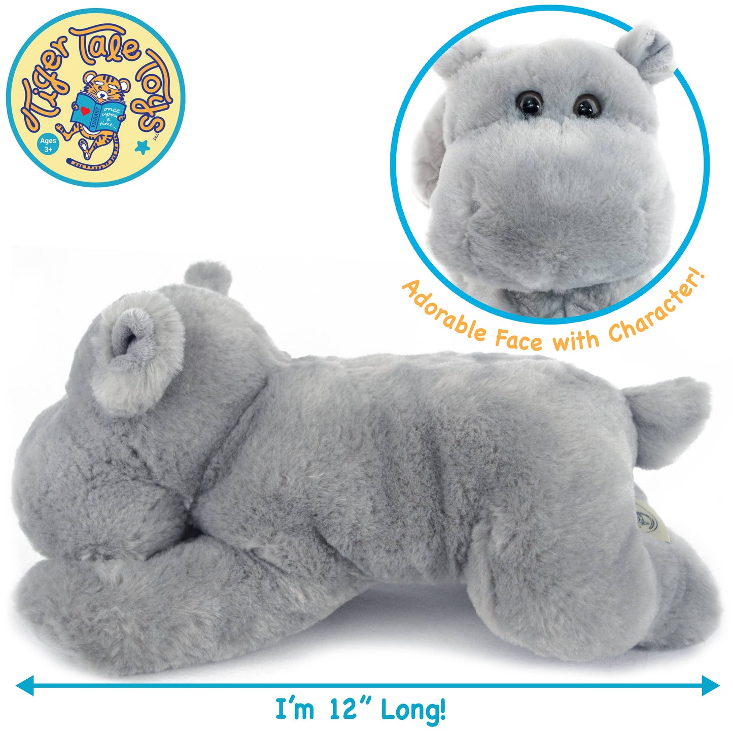 Huck the Hippo | 12 Inch Stuffed Animal Plush