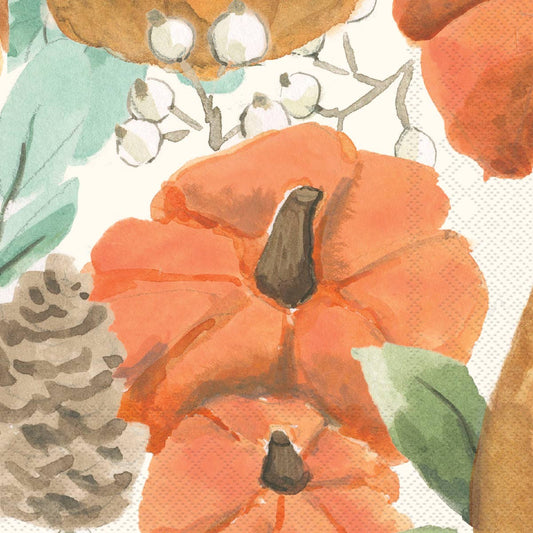 Paper Cocktail Napkin Pack of 20 Harvest Pumpkins Fall