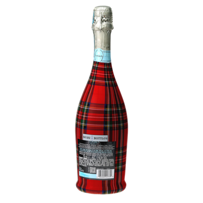 Red & Green Christmas Tartan Prosecco Bottle Wrap