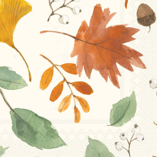 Paper Cocktail Napkin Pack of 20 Harvest Leaves Allover Fall