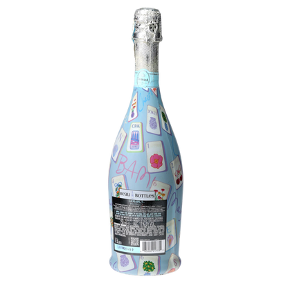Pastel Blue Mahjong Prosecco Bottle Wrap