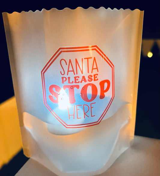 Santa STOP here LUMINARIES, Christmas Party Decorations