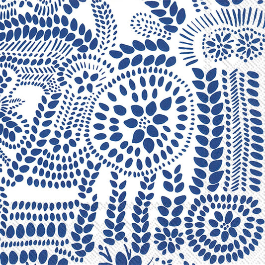 Paper Cocktail Napkins Pack of 20 Marimekko Nasia white blue