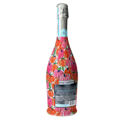 Pink & Orange Pumpkins Prosecco Bottle Wrap