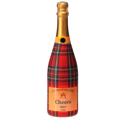 Red & Green Christmas Tartan Champagne Bottle Wrap
