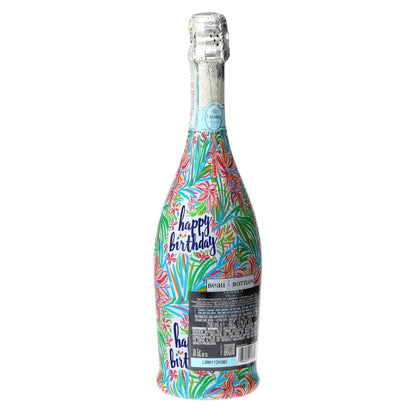 Happy Birthday Floral Prosecco Bottle Wrap