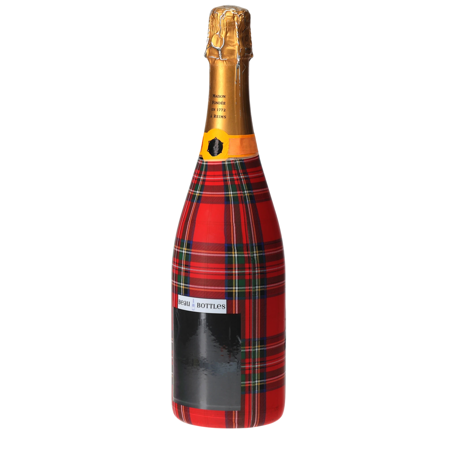 Red & Green Christmas Tartan Champagne Bottle Wrap