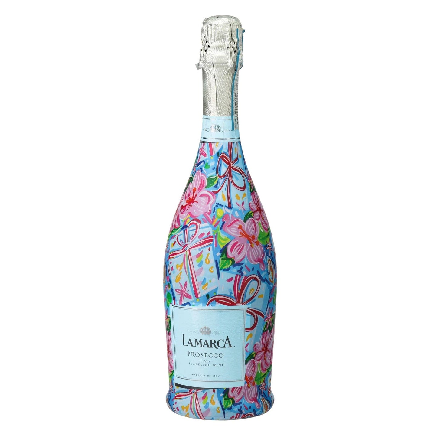 Preppy Happy Birthday Brushed Presents Prosecco Bottle Wrap