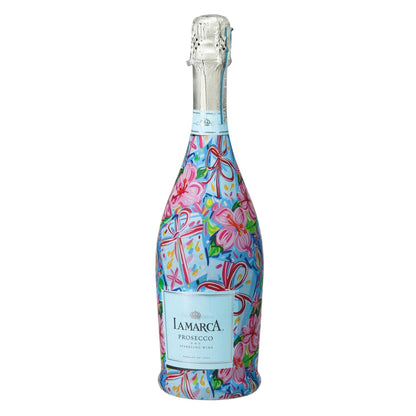 Preppy Happy Birthday Brushed Presents Prosecco Bottle Wrap