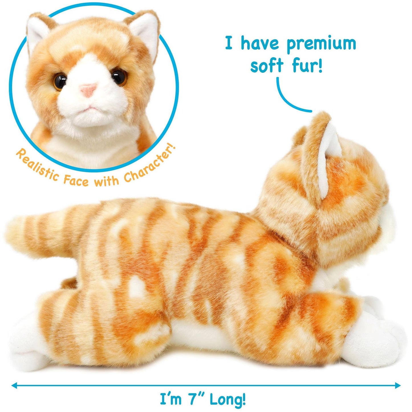 Tamarr the Orange Tabby Cat | 10 Inch Stuffed Animal Plush