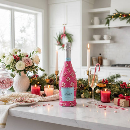 Peppermint Parade Prosecco Bottle Wrap
