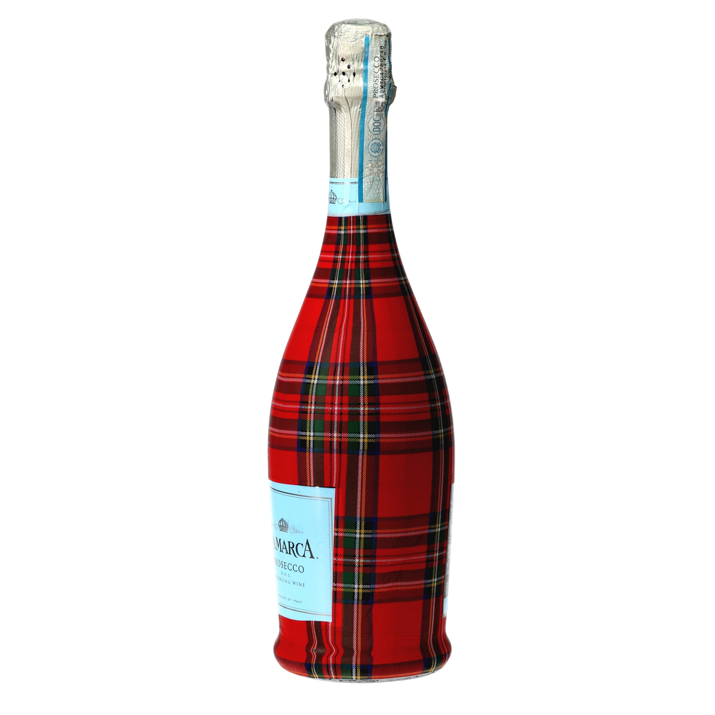 Red & Green Christmas Tartan Prosecco Bottle Wrap