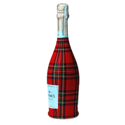 Red & Green Christmas Tartan Prosecco Bottle Wrap