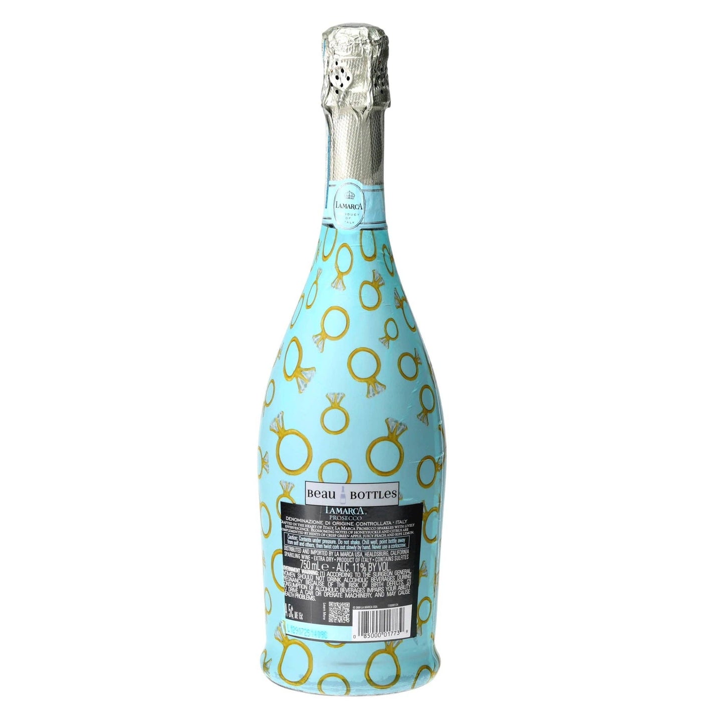 Blue Engagement Ring Prosecco Bottle Wrap