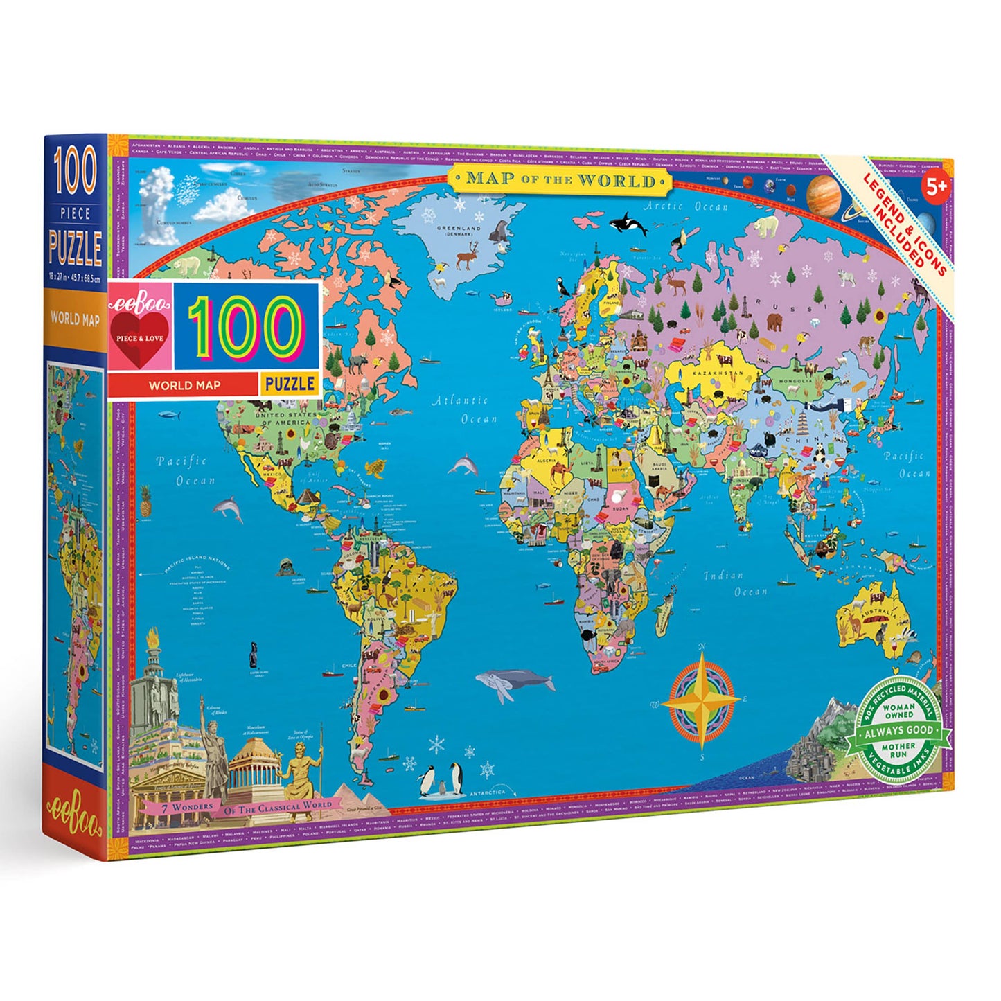 World Map 100 Piece Puzzle