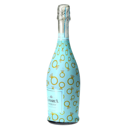 Blue Engagement Ring Prosecco Bottle Wrap