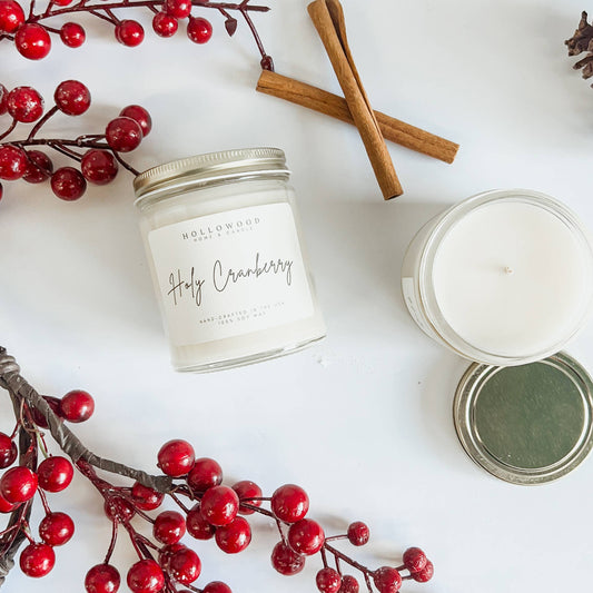 HOLY CRANBERRY |HOLIDAY CANDLE | 100% SOY WAX | 8 OZ