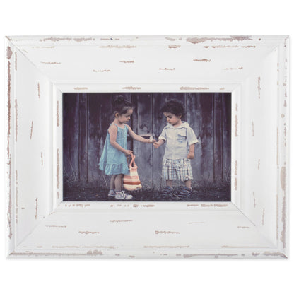 5 x 7 White Farmhouse Distressed Picture Frame