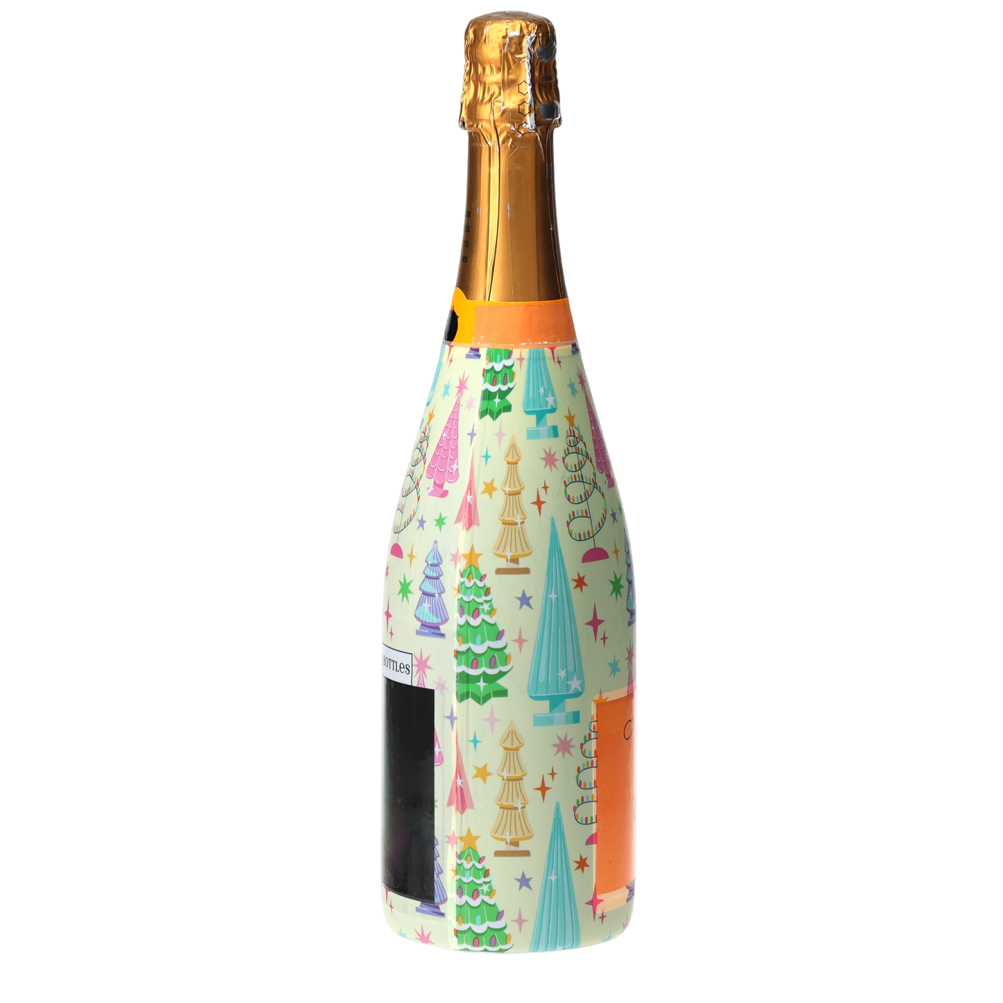 Timeless Christmas Trees Champagne Bottle Wrap