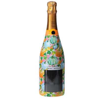 Orange & Blue Pumpkins Champagne Bottle Wrap